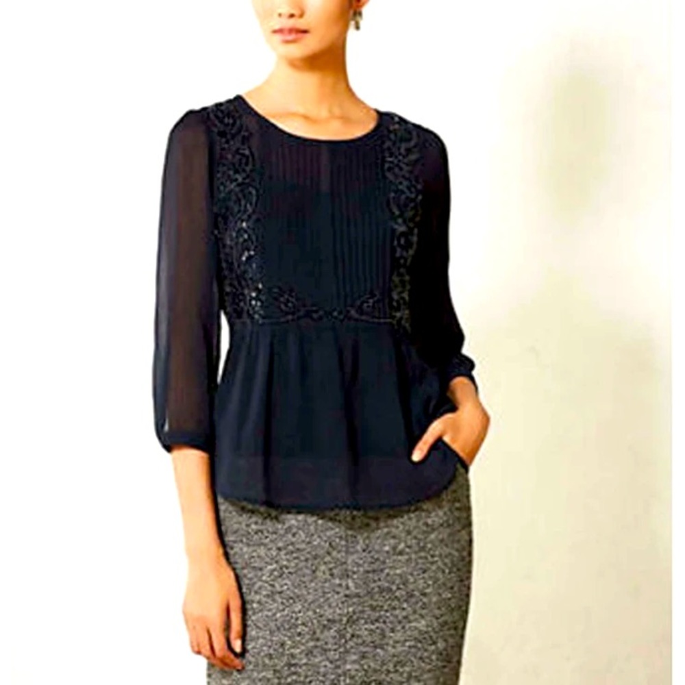 Anthropologie Maeve Beaded Top